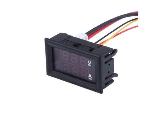 Digitale voltmeter + amperemeter met display 100V / 10A